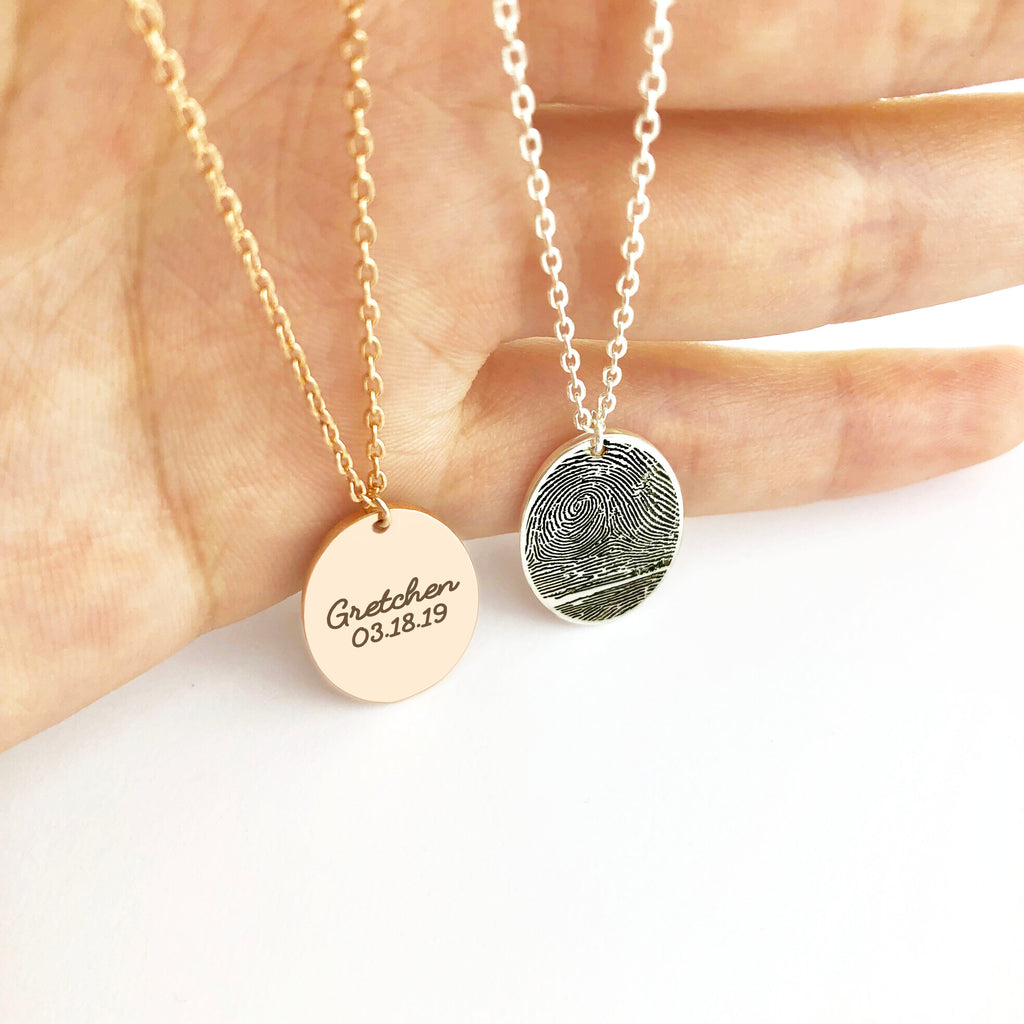 Oval fingerprint Necklace