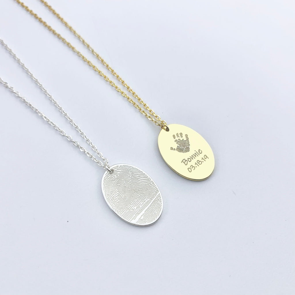 Oval fingerprint Necklace