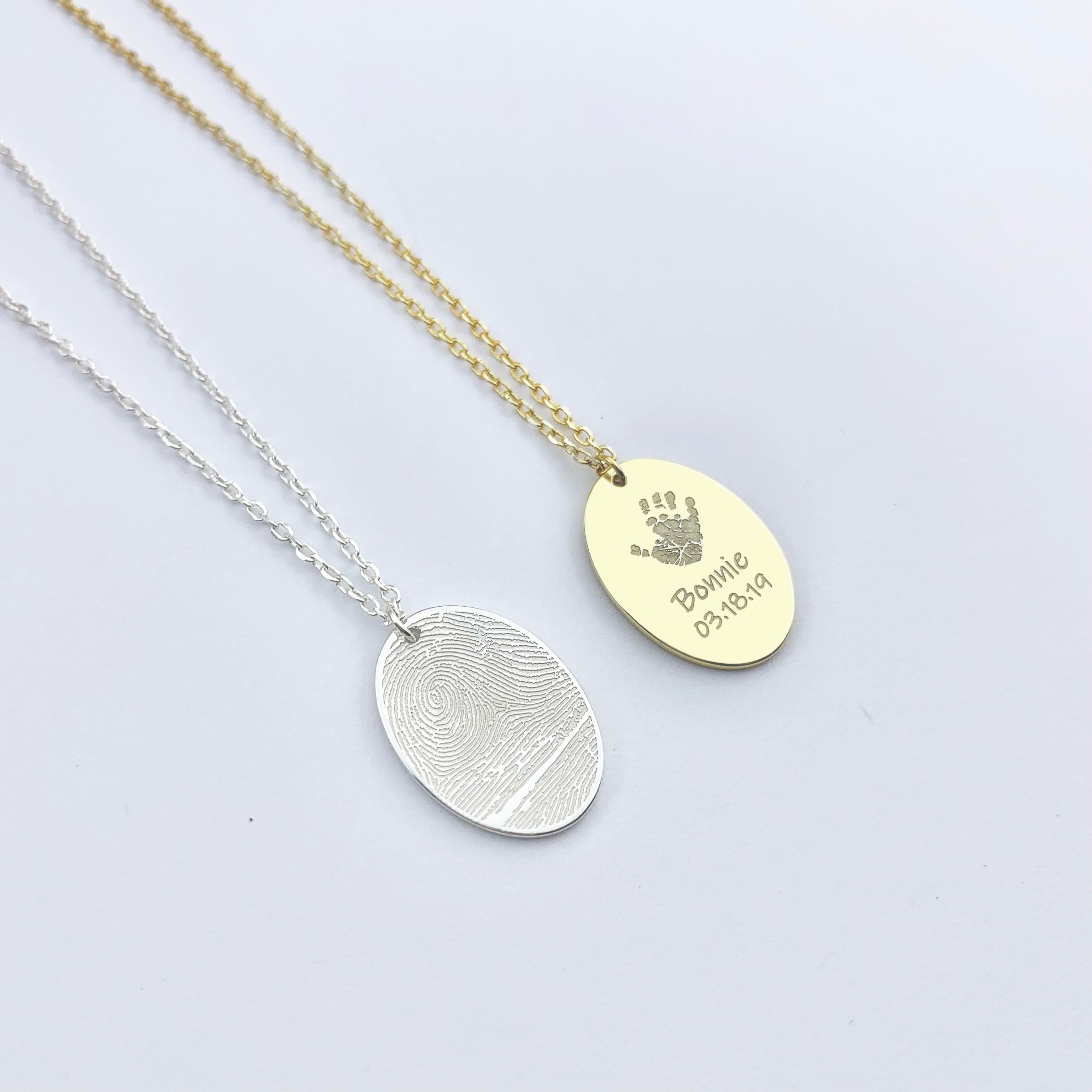 Oval fingerprint Necklace