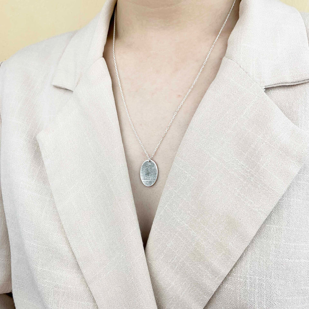 Oval fingerprint Necklace