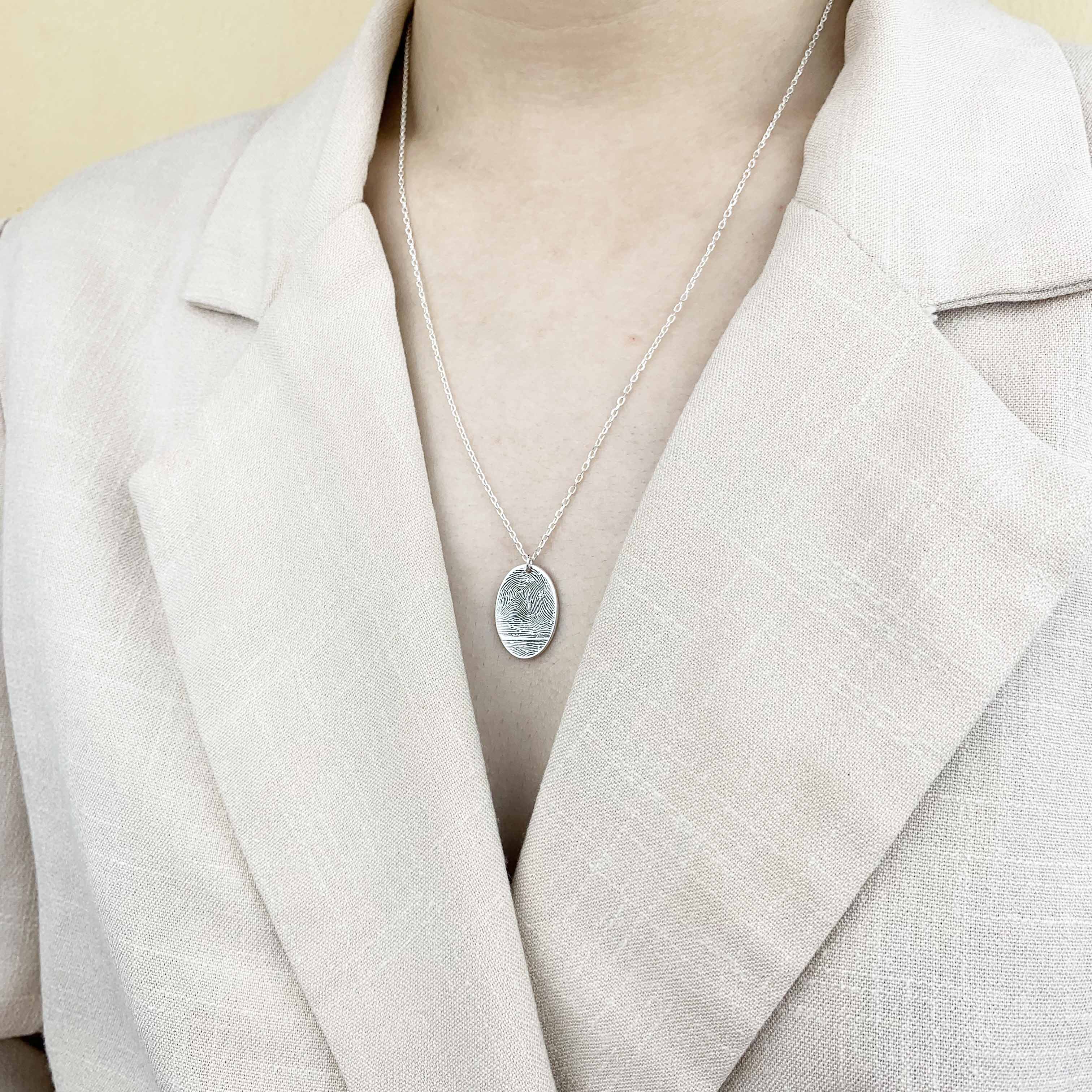 Oval fingerprint Necklace