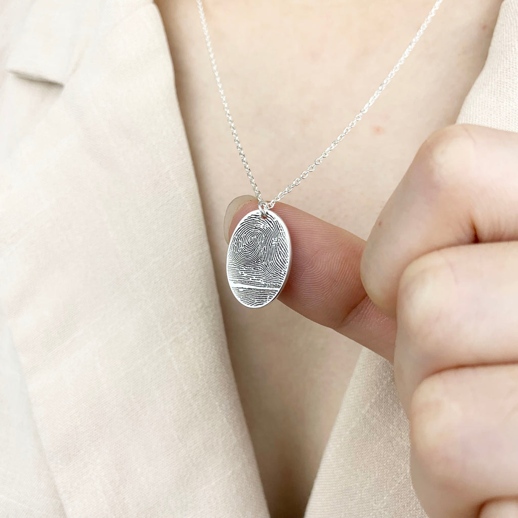Oval fingerprint Necklace