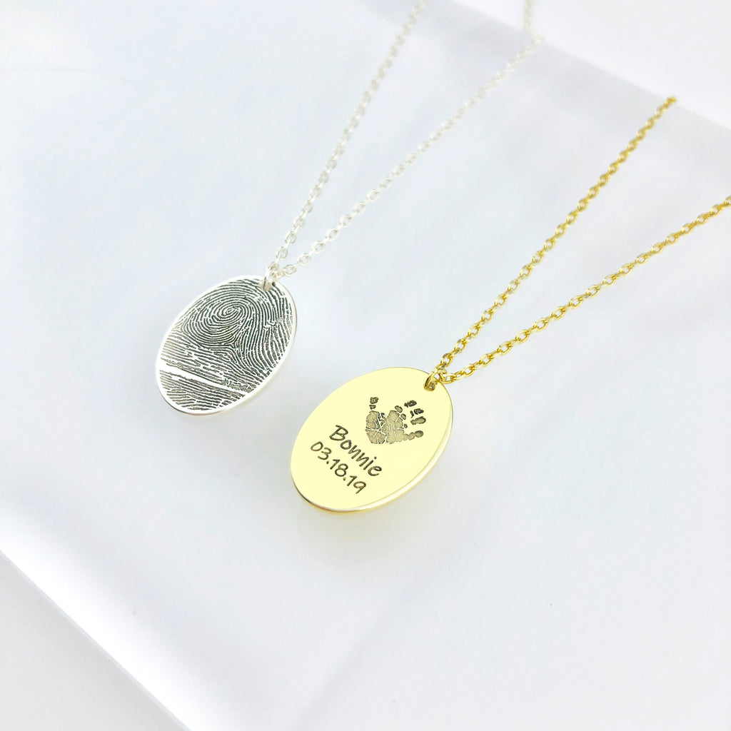 Oval fingerprint Necklace