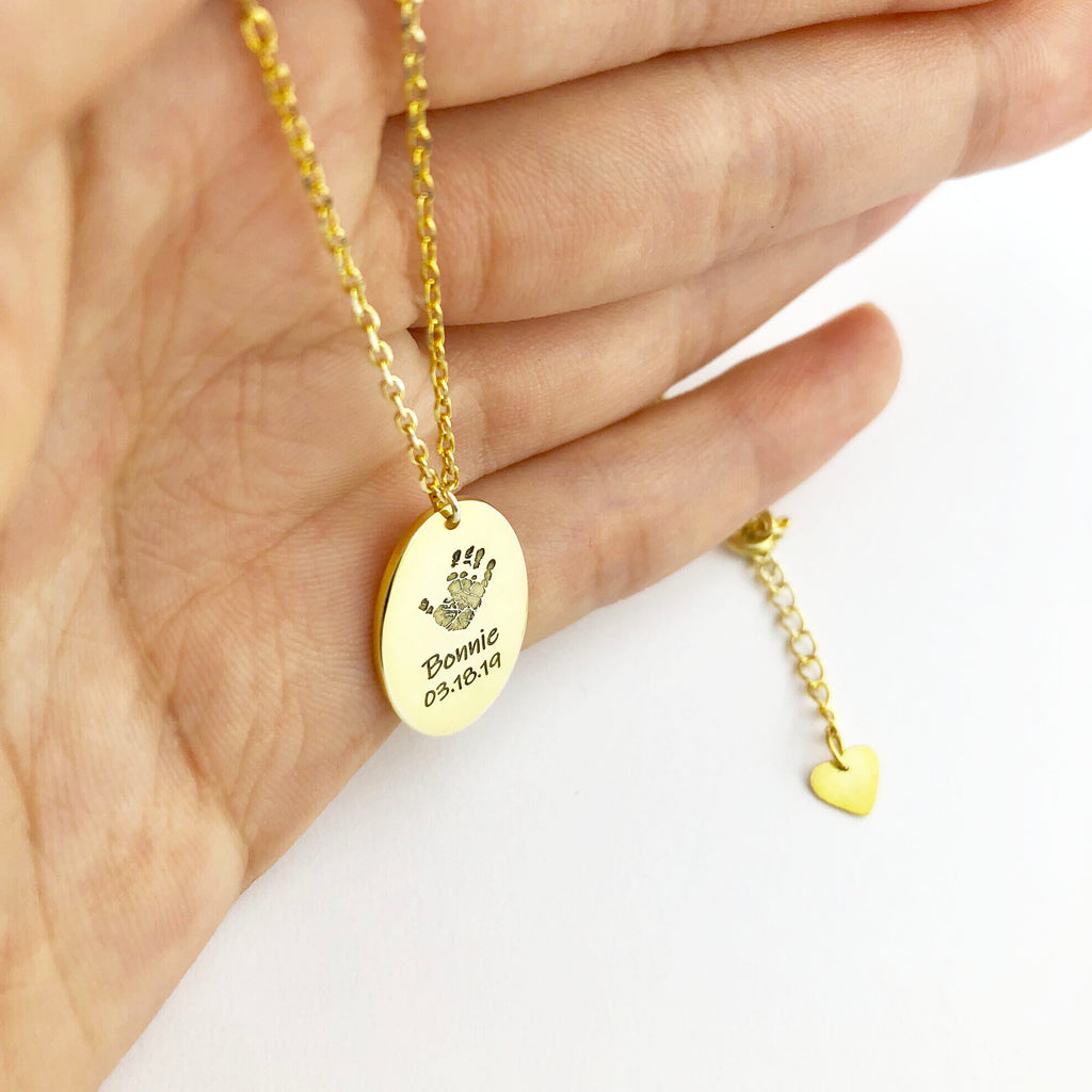 Oval fingerprint Necklace