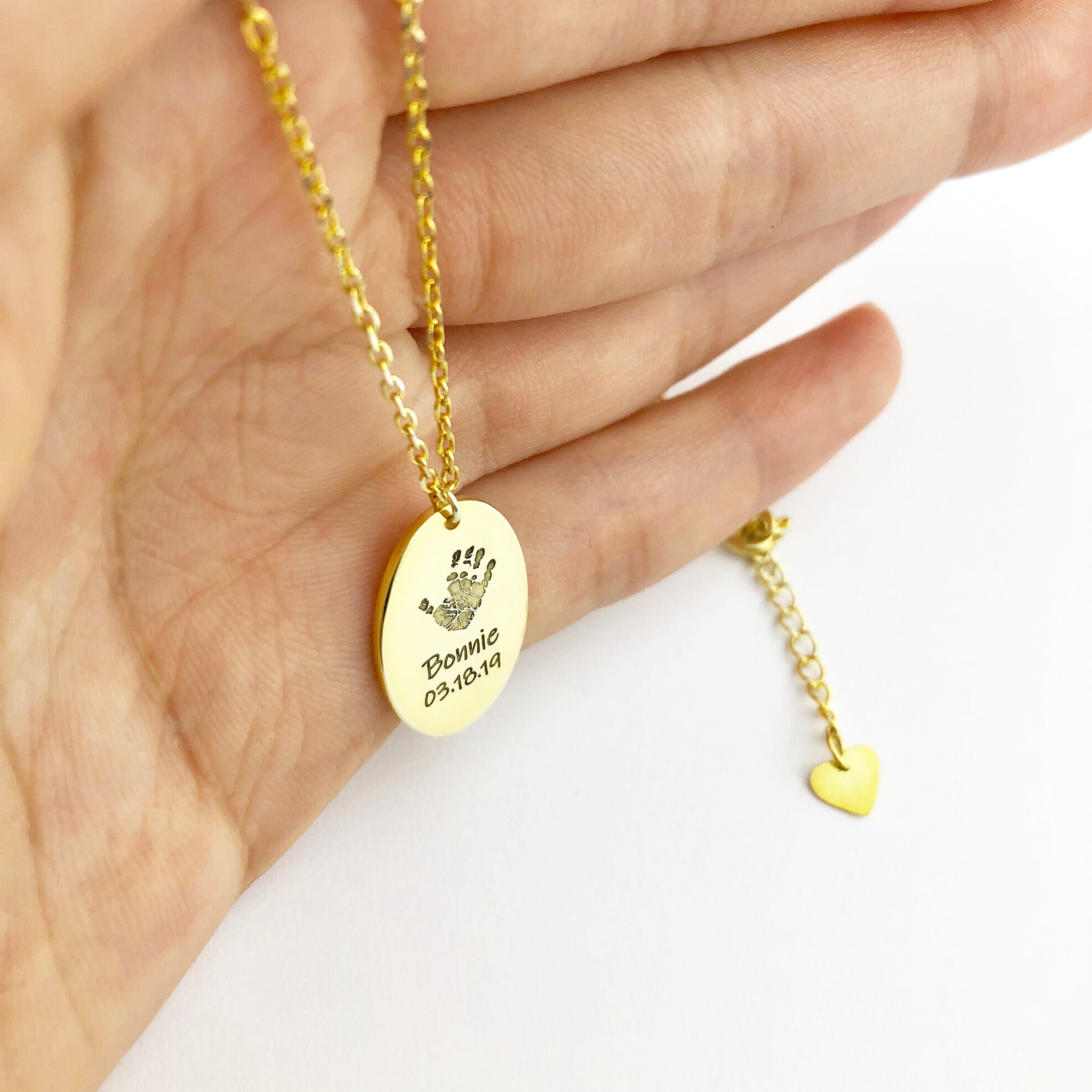 Oval fingerprint Necklace