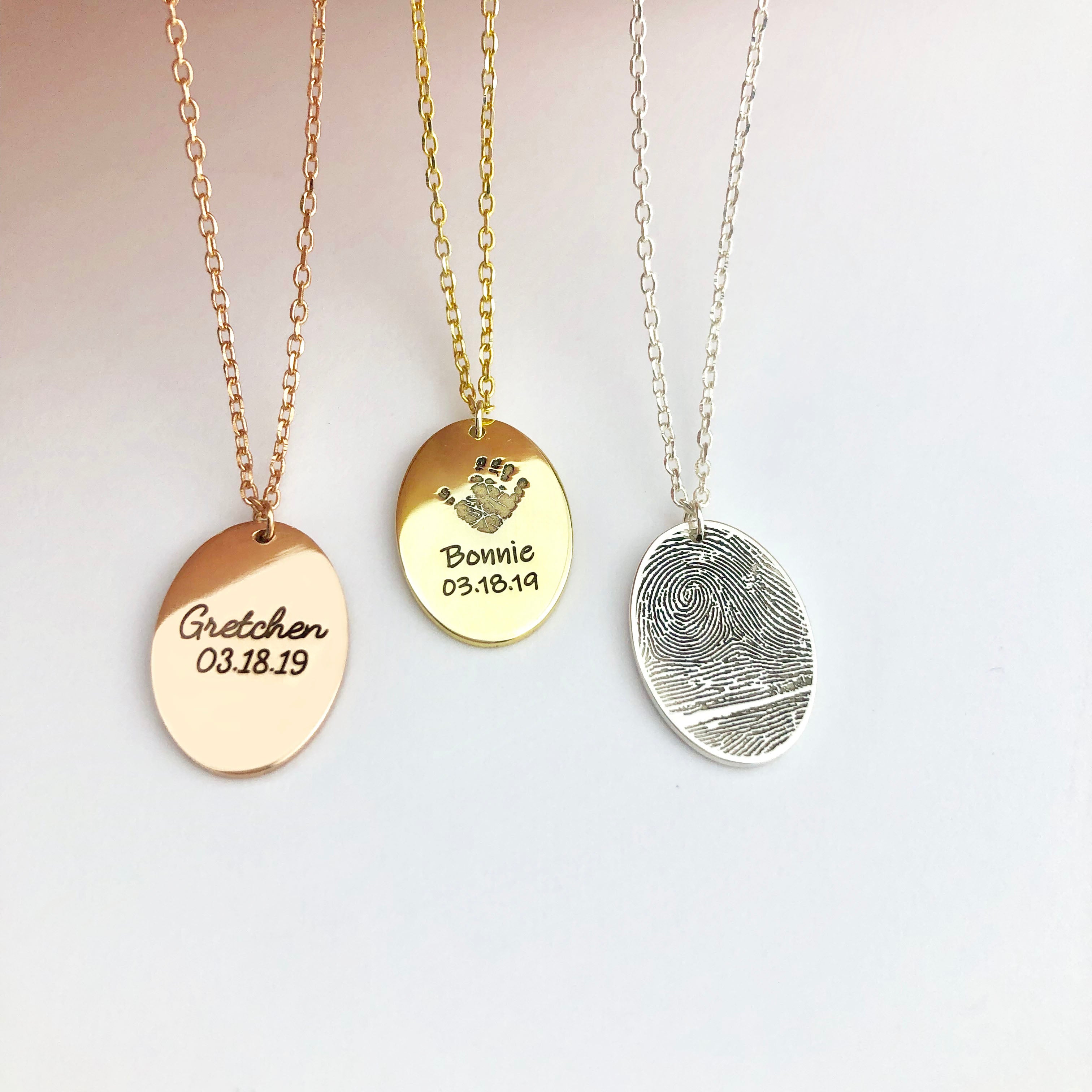 Oval fingerprint Necklace