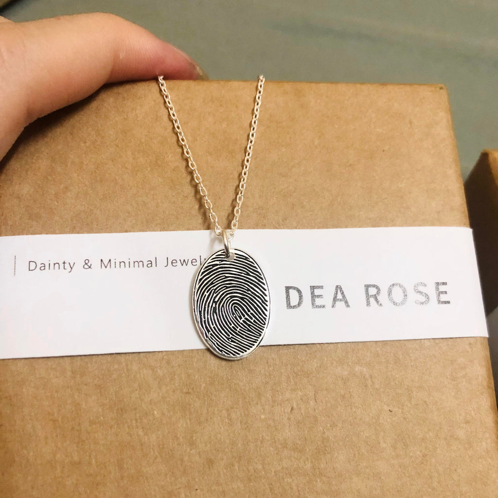 Oval fingerprint Necklace